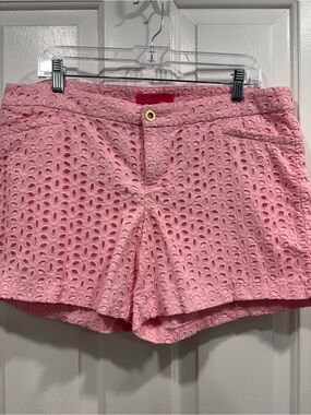 Lilly Pulitzer Pink Eyelet Shorts 12